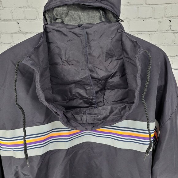 Fedex Black Double Zip Hideable Hood Relflective Windbreaker Jacket Size 3XL - Picture 7 of 16